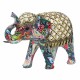 FIGURA ELEFANTE GRAFITI RESINA 28X11X19.50 CM.