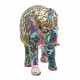 FIGURA ELEFANTE GRAFITI RESINA 28X11X19.50 CM.