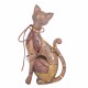 FIGURA GATO LOVE SENTADO RESINA 11X5.5X23 CM.