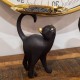 FIGURA GATO NEGRO CON BANDEJA RESINA 23X10X28 CM.