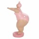 FIGURA MUJER BAÑISTA SALTO ROSA RESINA 13X9X20 CM.