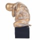 FIGURA HOMBRE DESNUDO SOBRE PEDESTAL RESINA BRONCE 24X14X31.50 CM.