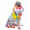 FIGURA PERRO MULTICOLOR GRAFITI RESINA 13X11X21 CM.