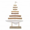 FIGURA BARCO VELERO MADERA 24.50X6X36.50 CM.