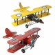 SET 2 FIGURAS AVIÓN BIPLANO VINTAGE METAL 45X41.50X16 CM.