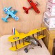 SET 2 FIGURAS AVIÓN BIPLANO VINTAGE METAL 45X41.50X16 CM.