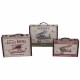 SET 2 CAJAS MALETAS AVIÓN VIAJAR MUNDO MADERA 40X15.50X30.50 CM.