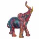 FIGURA ELEFANTE MULTICOLOR RESINA 20X10X24.50 CM.