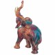 FIGURA ELEFANTE MULTICOLOR RESINA 20X10X24.50 CM.