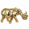 FIGURA ELEFANTE CON HIJO RESINA DORADO 33X10X18 CM.