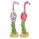SET 2 FIGURAS GRULLA RESINA MULTICOLOR 8X5X20 CM.