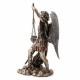 FIGURA ARCÁNGEL SAN MIGUEL CON ESPADA Y BALANZA RESINA BRONCE 19.5X8.5X28 CM.