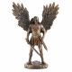 FIGURA ARCÁNGEL SAN MIGUEL CON ESPADA Y VAINA RESINA BRONCE 19X8.5X28 CM.