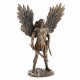 FIGURA ARCÁNGEL SAN MIGUEL CON ESPADA Y VAINA RESINA BRONCE 19X8.5X28 CM.