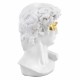 FIGURA BUSTO DAVID CON ANTIFAZ DORADO RESINA BLANCO 10X9X15 CM