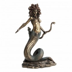 FIGURA MEDUSA RESINA BRONCE 12.50X10.50X21 CM.