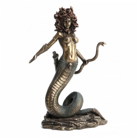 FIGURA MEDUSA RESINA BRONCE 12.50X10.50X21 CM.