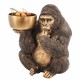 FIGURA ORANGUTÁN CON PLATO RESINA 26X29X36 cm.