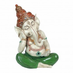 FIGURA GANESHA DORMIDO RESINA 21X14X30.50 CM.