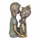 FIGURA PAREJA ENAMORADOS BESO RESINA ROMÁNTICO 20X14X32 CM.