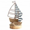 FIGURA BARCO VELERO MADERA 17X12X26 CM.