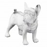 FIGURA PERRO BULLDOG FRANCÉS EFECTO MÁRMOL RESINA 23X10X19 CM.