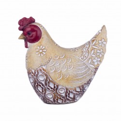 FIGURA GALLINA RESINA RÚSTICO 15.5X7X15 CM.
