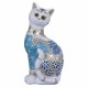 FIGURA GATO AZUL RESINA 14X10X28 CM.