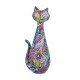 FIGURA GATO MULTICOLOR RESINA 7X6X20 CM.