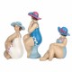 SET 3 FIGURAS MUJERES BAÑISTAS CON BAÑADOR Y SOMBRERO RESINA 8X7X18.50 CM.