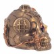 FIGURA CALAVERA FANTASÍA RESINA DORADO 14X12X13 CM.