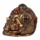 FIGURA CALAVERA FANTASÍA RESINA DORADO 14X12X13 CM.