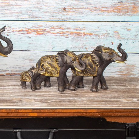 Figura tres elefante resina, figuras elefantes, decoración India