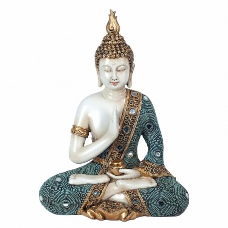 FIGURA BUDA MEDITANDO RESINA 22X8.5X24 CM.