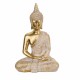 FIGURA BUDA SENTADO MEDITANDO RESINA DORADO ORIENTAL 21X12X31 CM.