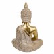 FIGURA BUDA SENTADO MEDITANDO RESINA DORADO ORIENTAL 21X12X31 CM.