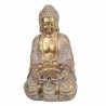 FIGURA BUDA SENTADO CON CUENCO RESINA DORADO ORIENTAL 11X10X18.50 CM.