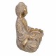 FIGURA BUDA SENTADO CON CUENCO RESINA DORADO ORIENTAL 11X10X18.50 CM.