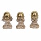 SET 3 FIGURAS MONJES NO VE, NO OYE, NO HABLA DORADOS RESINA 7.30X6.30X11 CM.