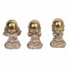 SET 3 FIGURAS MONJES NO VE, NO OYE, NO HABLA DORADOS RESINA 7.30X6.30X11 CM.