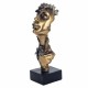 FIGURA ROSTRO HOMBRE CON FLORES Y MARIPOSAS RESINA BRONCE 12X10.50X33 CM.