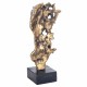 FIGURA ROSTRO HOMBRE CON FLORES Y MARIPOSAS RESINA BRONCE 12X10.50X33 CM.