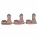 SET 3 PORTAVELAS T-LIGHT BUDA RESINA 13X7.5X11.5 CM.