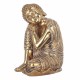 FIGURA BUDA ARRODILLADO RESINA DORADO ORIENTAL 22X19X33 CM.