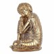 FIGURA BUDA ARRODILLADO RESINA DORADO ORIENTAL 22X19X33 CM.