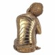 FIGURA BUDA ARRODILLADO RESINA DORADO ORIENTAL 22X19X33 CM.