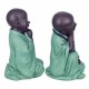 SET 2 FIGURAS MONJES ARRODILLADOS RESINA 13x12.50x21 CM.