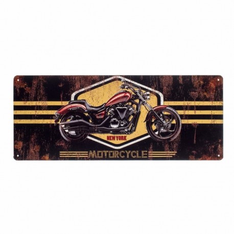 PLACA PARED MOTO NEW YORK METAL RETRO 50X0.10X20 CM.