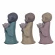 SET 3 FIGURAS BUDAS CON FLORES RESINA 7.2X7.20X13.50 CM.