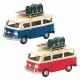 SET 2 FIGURAS FURGONETA VIAJE METAL RETRO 17X6.5X11 CM.